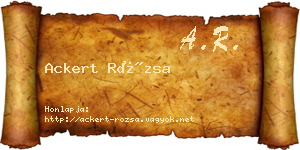 Ackert Rózsa névjegykártya
