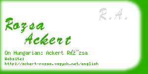 rozsa ackert business card
